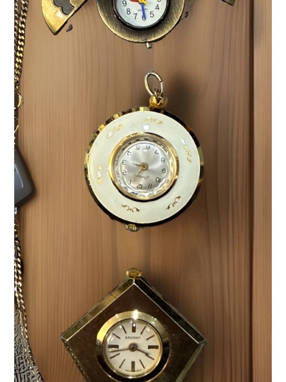 Set Of 3 Vintage Watch Necklace Pendants